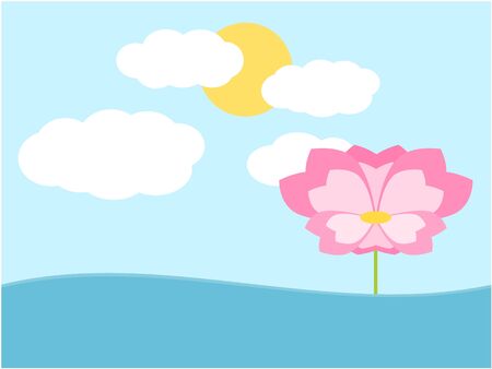 Flower draw and background in peace concept illustrationのイラスト素材