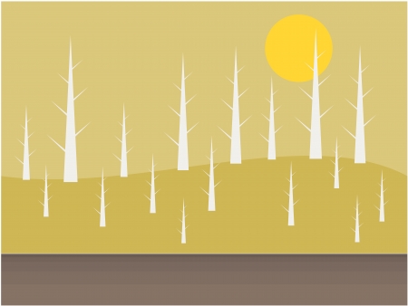 Tree in brown background in eco concept illustrationのイラスト素材