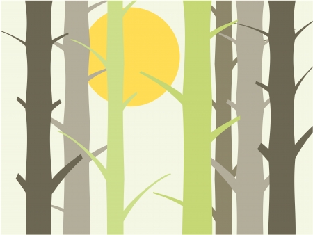 Tree and sun background in eco concept illustrationのイラスト素材