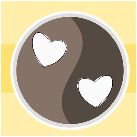 Coffee symbol sign in the yellow background illustrationのイラスト素材