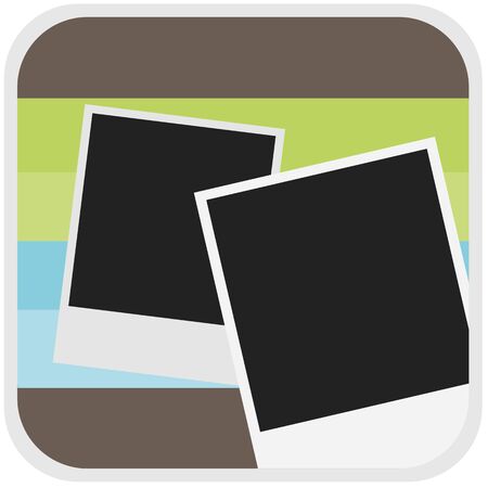 Picture icon in retro color style concept illustrationのイラスト素材