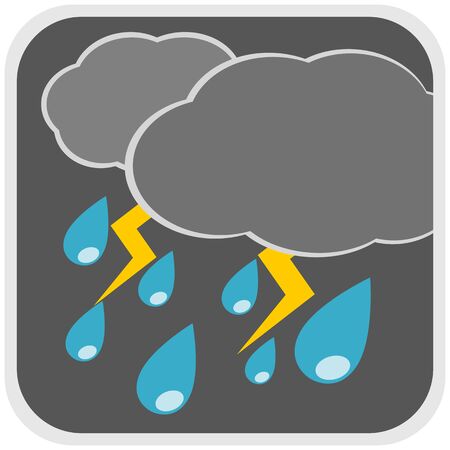 Rain storm symbol sign in the weather nature illustrationのイラスト素材
