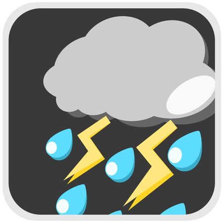Rain storm symbol sign in the weather nature illustrationのイラスト素材
