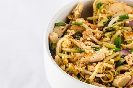 Thai east food pork in the white backgroundの写真素材