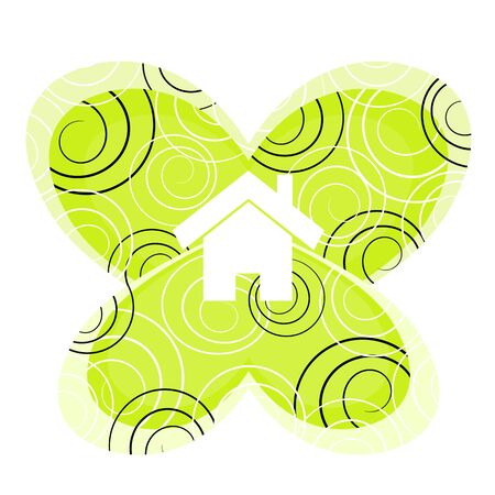 Home green color in the environment concept illustrationのイラスト素材