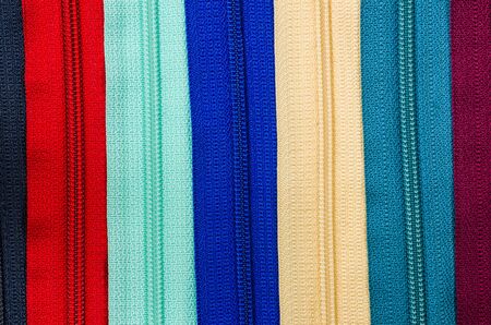 Zipper colorful blue red yellow grey crimson   backgroundの写真素材