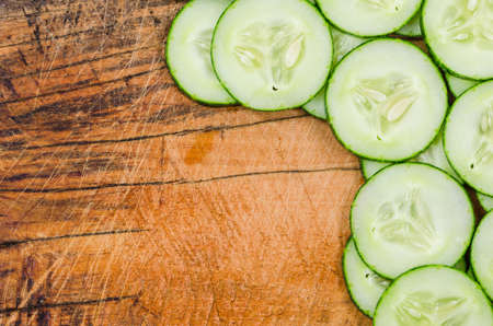 Cucumber slice in the  background raw integrated conceptの写真素材