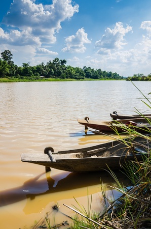 River boat and sky in the countryside view natureの写真素材