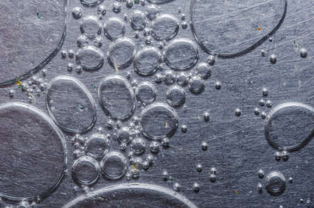 Water drops in aluminium wall background abstract conceptの写真素材