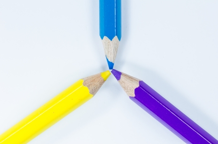 Color pencils crayon CMYK concept for kid education or artistの写真素材