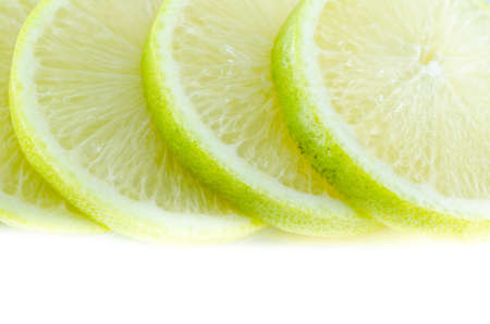 lemon slice in white background in the raw fruit concept