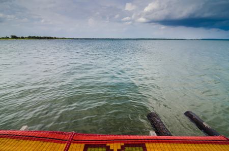 Water and sky in the Reservoir embankment, Thailand