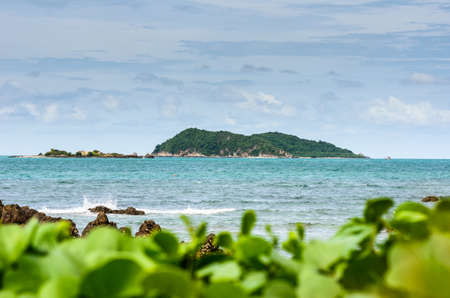 Green island and sea nature landscape in Thailandの写真素材