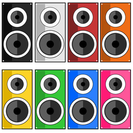 Speaker multi color sound audio concept illustrationのイラスト素材