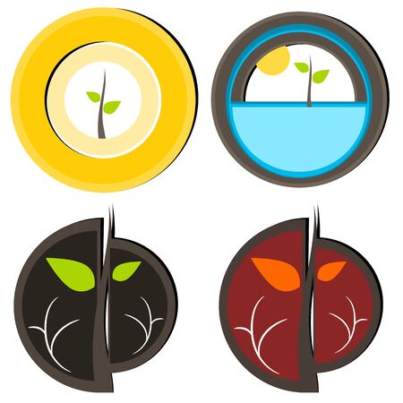 Nature tree symbol in ecology world concept illustrationのイラスト素材