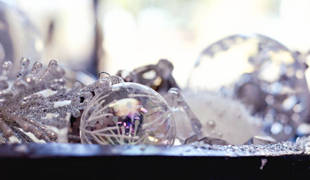 Close Up Clear Ornamentsの写真素材