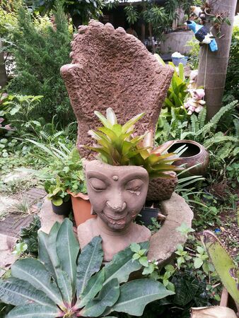 Garden with stone