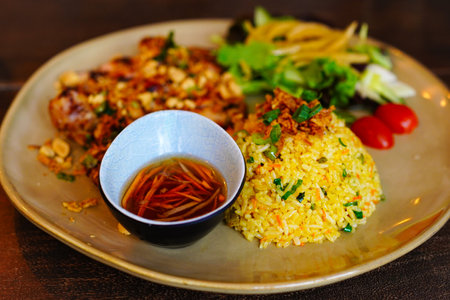 BUN BO XAO (VIETNAMESE LEMONGRASS BEEF NOODLE SALAD)の写真素材