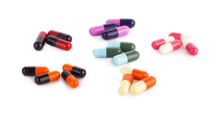 Drug prescription for treatment medication. Pharmaceutical medicament, cure in container for health....
