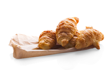 croissant on white backgroundの写真素材