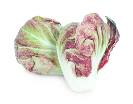 Radicchio, red salad isolated on white backgroundの写真素材