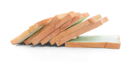 sliced bread isolated on white backgroundの写真素材