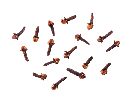 dry cloves on white backgroundの写真素材