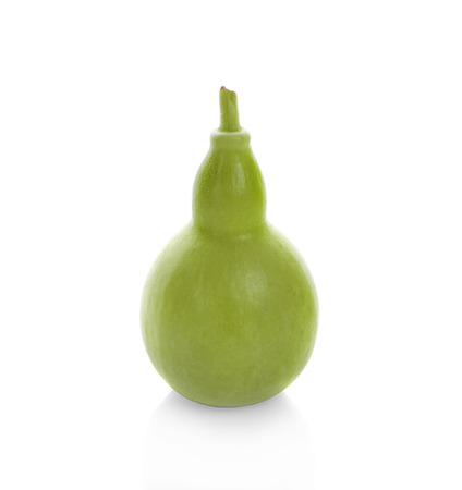 Calabash, Bottle Gourd fruit isolated on white backgroundの写真素材