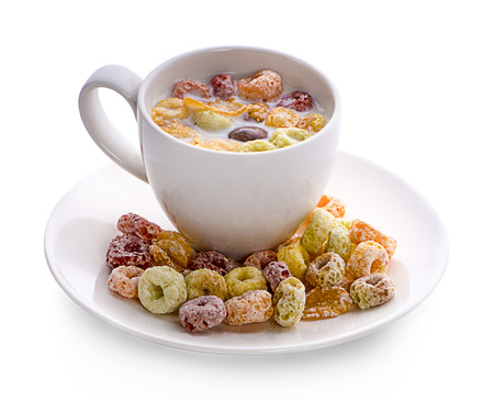 the colorful cereal rings in bowl