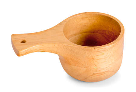 Wooden tray on white background,top viewの写真素材