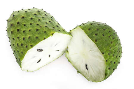 Soursop isolated on white backgroundの写真素材
