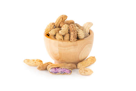 Boiled beans peanuts isolated on white