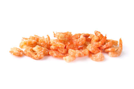 dried shrimp an isolated on a white backgroundの写真素材