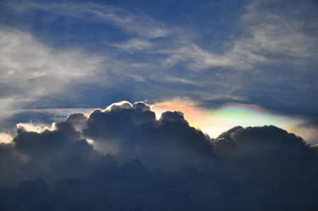 vlue sky and sunlight mak it look loke rainbowの写真素材