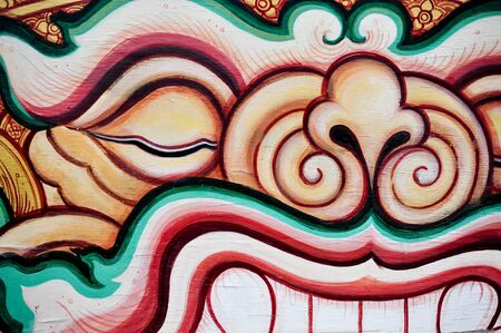 wall painting in temple, thailandのeditorial素材