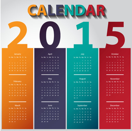 Modern calendar 2015.Vector/illustration .のイラスト素材