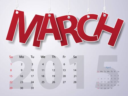 2015 Calendar Calendar Vector Design. Marchのイラスト素材