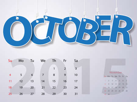 2015 Calendar Calendar Vector Design. Octoberのイラスト素材
