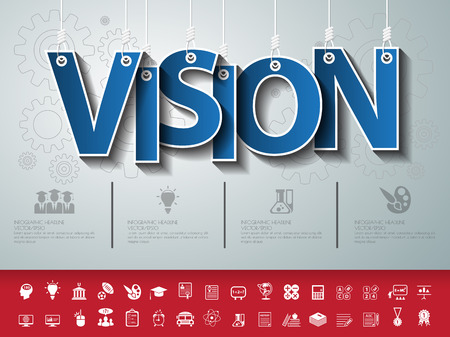 Design abstract infographic front on the rope.Vector/illustration.vision icon set.のイラスト素材