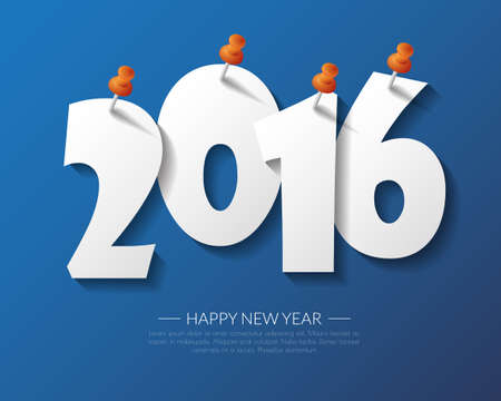 2016 Happy New Year pin board background.vector.