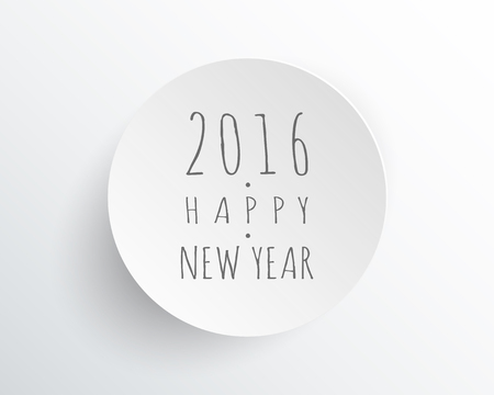 Happy new 2016 year. Greetings card. minimal white design. Vector illustration.のイラスト素材
