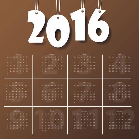 2016 Modern calendar template .Vectorillustration.のイラスト素材