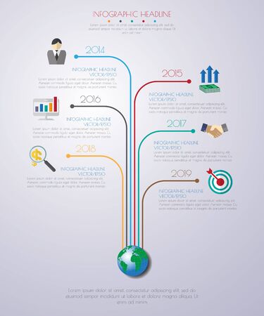 timeline infographics with icons set.のイラスト素材