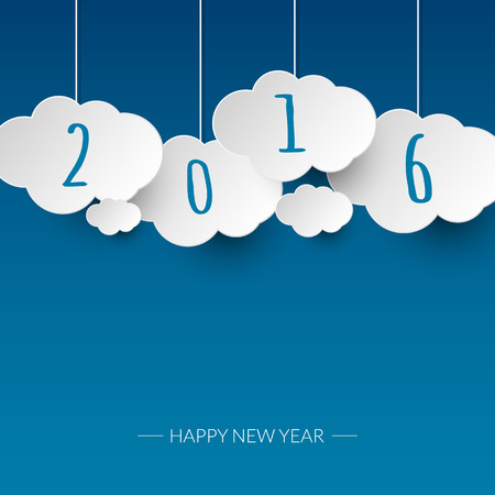 Happy new year 2016 cloud and sky background .Vectorillustration.のイラスト素材