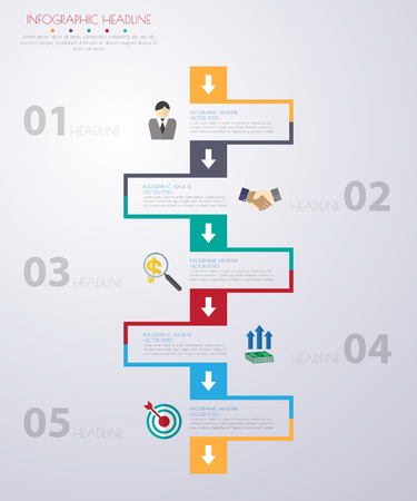 timeline infographics with icons set. vector. illustration.のイラスト素材