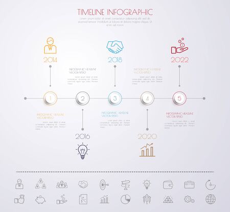 timeline infographics with icons set.のイラスト素材