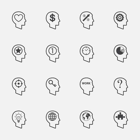 human head sign and sumbol. icons set.vector.のイラスト素材