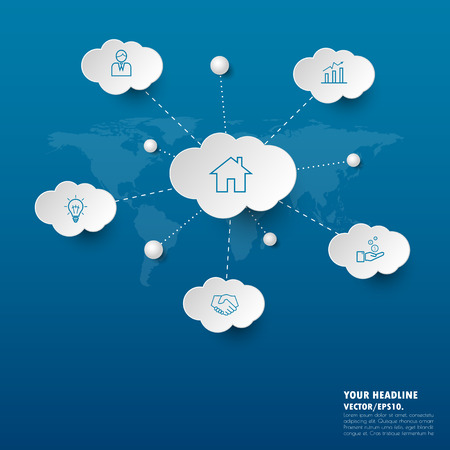 social network infographics with icons set. vector. illustration.のイラスト素材