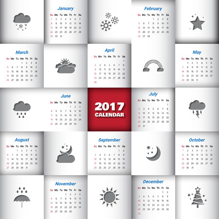 2017 Modern calendar templateのイラスト素材