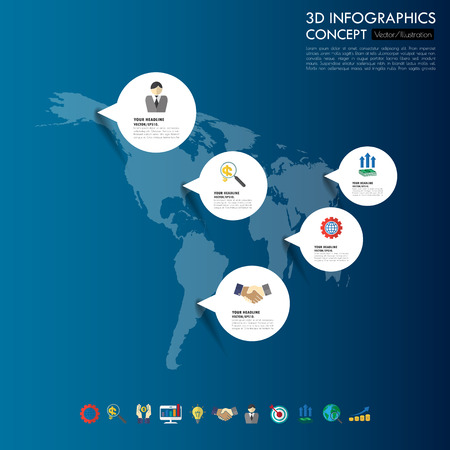 business Infographic Template  chart and web design. illustration.の写真素材